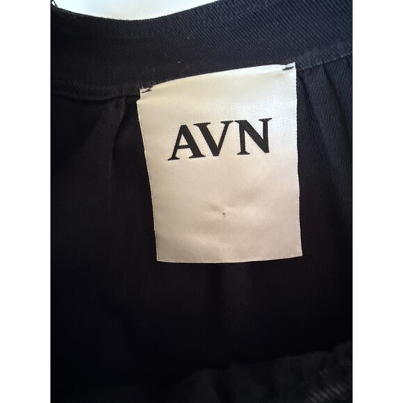 AVN Italian Black Denim Mini T-Shirt Dress Size 42/ US 10 Large - Picture 4 of 5